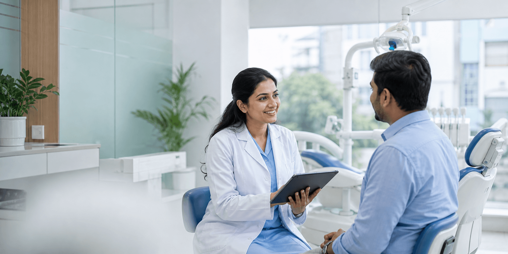 Dentist consultation in a modern clinic